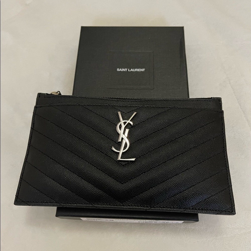 Authentic YSL small bill pouch Monogram Matelassé